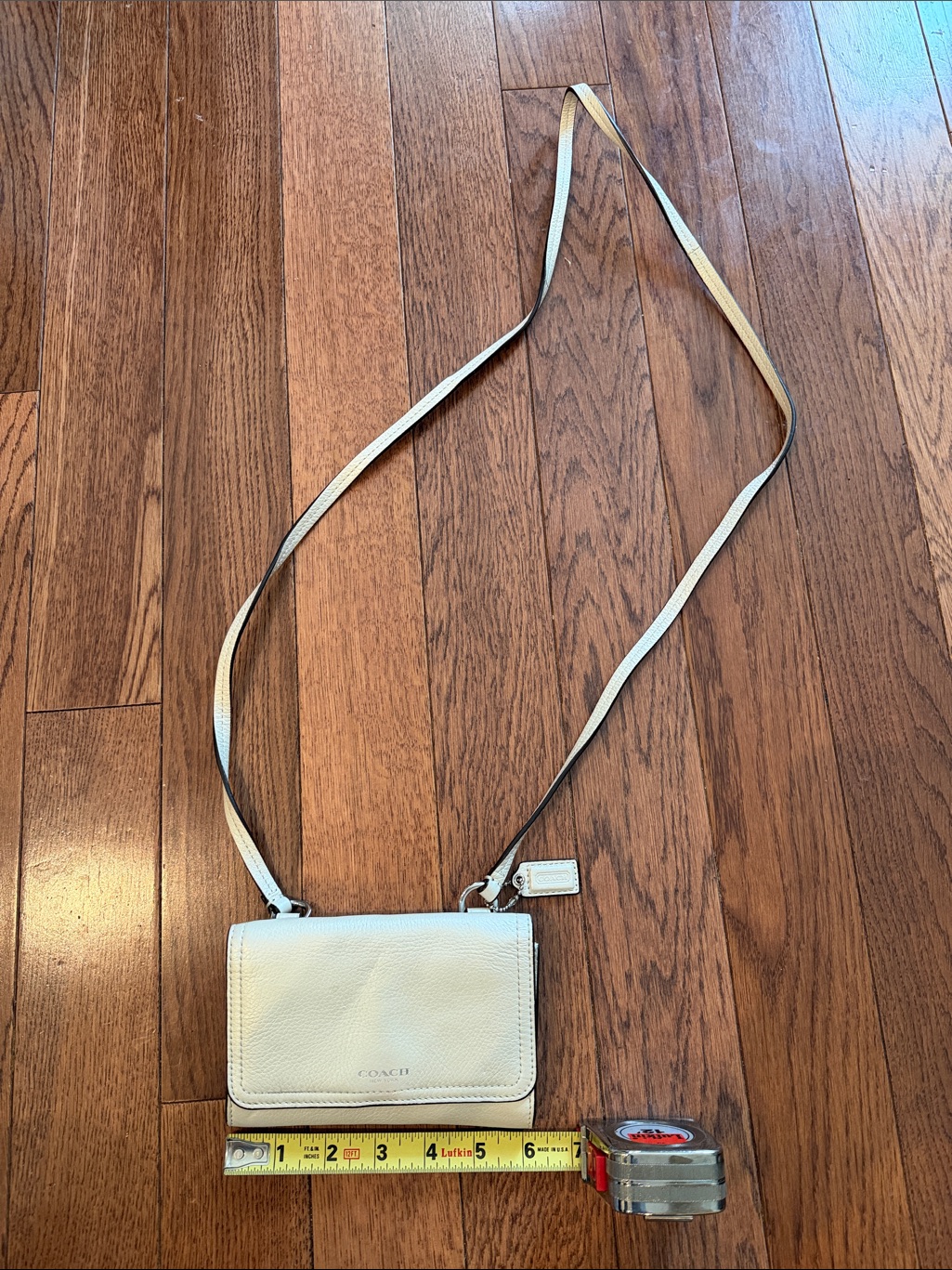 Coach Avery Cream Leather Crossbody Minibag/Wallet Vintage